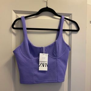 Zara purple crop top